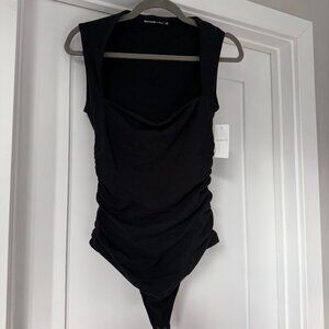 Abercrombie Black Ruched Bodysuit